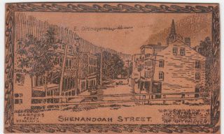 Antique Vintage Shenandoah St Harpers Ferry Wv West Virginia Leather Postcard