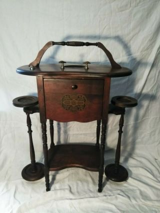 Antique Smokers Stand Humidor Table
