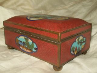 Chinese Cloisonne Royal Blue Enamel Old Humidor Jar Box