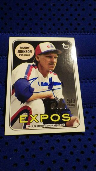 Randy Johnson 2019 Topps Archives On - Card Auto 50th Anniversary Montreal Expos