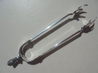Antique Sterling Silver Egyptian Revival Ford & Tupper Sugar Tongs Pharaoh Bust