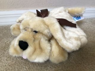 Kids Of America 2005 Beige Tan Puppy Dog Brown Bow Floppy Ears Plush Toy Lovey