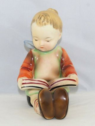 Vintage Goldcastle Bisque Figurine Little Boy Reading A Book - Made In Japan