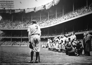 5x7 Pulitzer Prize Winning Photo - Retirement Of Number 3,  Babe Ruth At Home Plate