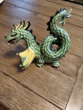 Vintage 1950s Archibald The Dragon Ceramic Arts Studio Green Figurine Sculpture