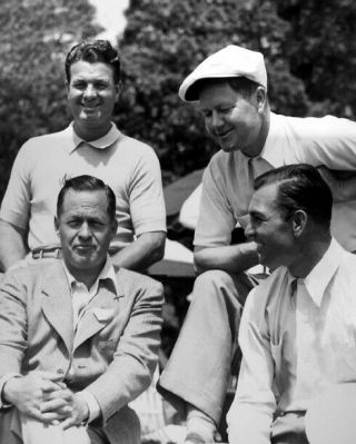 Golfers Byron Nelson,  Ben Hogan,  Jimmy Demaret & Bobby Jones Glossy 8x10 Photo