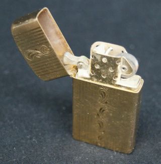 1950 ' s ZIPPO Lighter 10k Gold Filled Engraved Scroll 5 Barrel w Box/Info B1321 3