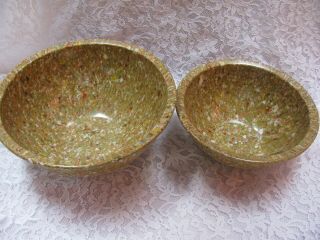 Set Of 2 Vintage Brookpark Confetti Splatter Melmac Mixing Nesting Bowls