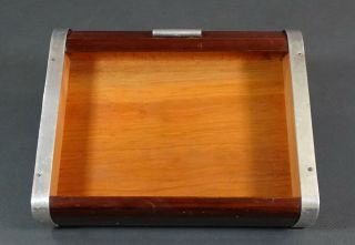 Antique Art Deco Wood Wooden Tobacco Cigar Humidor Box Holder Case w/ Roll Top 3