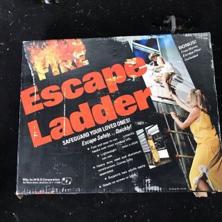 Vintage (m&g Corporation) All Metal Fire Escape Ladder (nos)