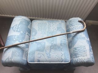 Vintage Walking Cane With A Silver Band & Tip