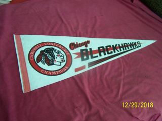 NHL CHICAGO BLACKHAWKS Campbell Conference Champions - Vintage Hockey Pennant 2