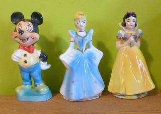 Vintage 1960s Walt Disney Cinderella Snow White Mickey Mouse Made In Japan Wales
