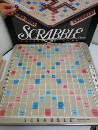 Scrabble Deluxe Turntable Edition Milton Bradley 1989 Crossword Game Vintage 2