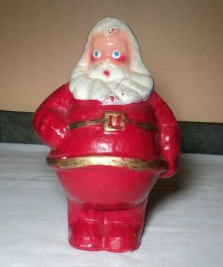 Vintage Paper Mache Santa Claus Figure Christmas Decoration Candy Container