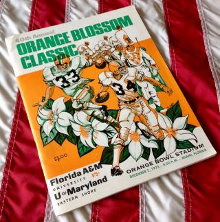 1972 Orange Blossom Classic Bowl Program Florida A&m Vs Maryland Eastern Shore