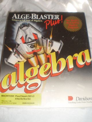 Alge - Blaster Plus Covers Year Algebra Macintosh 1992 Software 3.  5 " Davidson