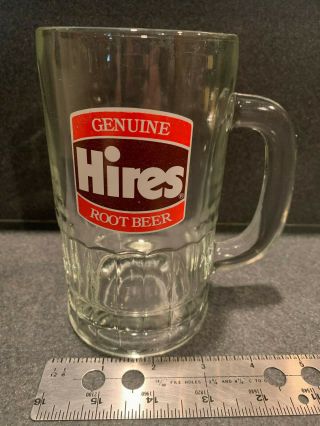 Vintage Lg Hires Root Beer Heavy Glass Mug 6” / Stein D Handle