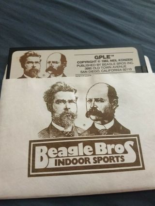 Beagle Bros Gple Neil Konzen Apple Ii Iie Dos 3.  3 Prodos Vintage Software Rare