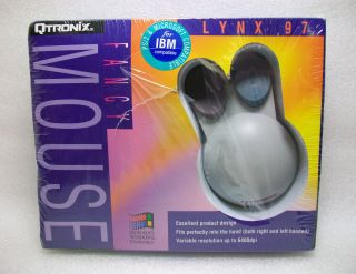 Vintage Retro Qtronix Lynx 97 Fancy Mouse 2 - Buttons Ps/2 Windows Gray Purple