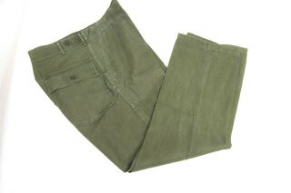 Vtg 50s Us Army Og - 107 Sateen Button Tabs Trousers Pants 32 X 32