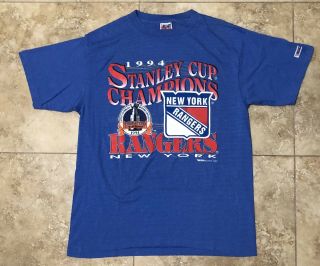 Mens Vintage 1994 Stanley Cup Champions York Rangers Graphic Tee Size Xl