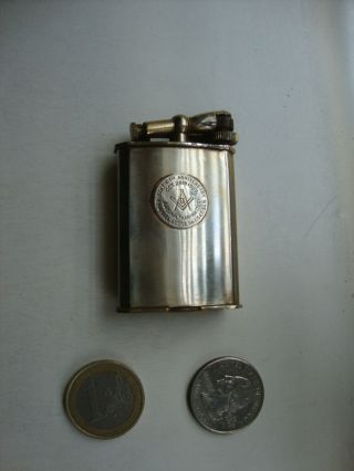 Vintage Art Deco Masonic Lift Arm No Dunhill Rexlite Pocket Cigarette Lighter