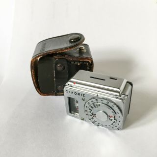 Vintage Sekonic Exposure Meter Lc - 2 Clip On & Leather Case