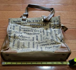 Vintage Pan Am Tote Bag Cloth With Metal Feet