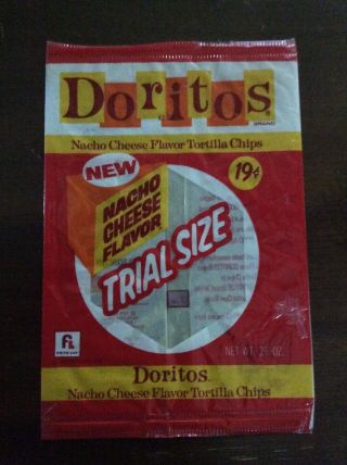 1972 Doritos Nacho Cheese Flavor Tortilla Chip Bag Frito - Lay