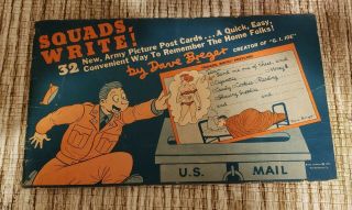 Dave Breger Squads Write Vintage Korean War Cartoon Postcard Book 1951