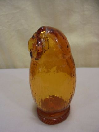 Vintage Amber Owl Pilgrim Hand Blown Art Glass Owl Paperweight or Figurine 3