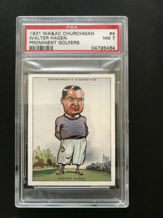 1931 Churchman Prominent Golfers - Large: Walter Hagen 4 Psa Grade 7
