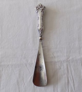 Vintage Shoehorn With Silver Handle English Hallmarks 1911 Vale & Sons