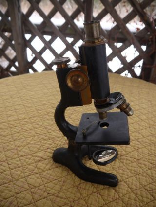 Antique Bausch & Lomb Brass & Cast Iron Optical Microscope
