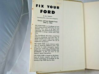 Vintage Book FIX YOUR FORD by Bill Toboldt V8 ' s 6 ' s 1970 to 1954 HC DJ 2