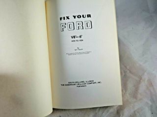 Vintage Book FIX YOUR FORD by Bill Toboldt V8 ' s 6 ' s 1970 to 1954 HC DJ 3