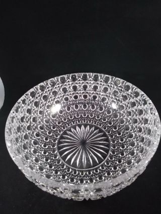 Large Vintage Heavy Hand Cut Crystal Bowl