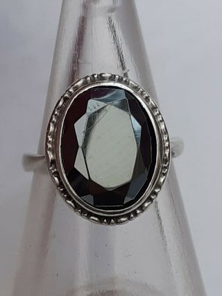 A Vintage sterling silver & Hermatite 1920s art Deco Ring size K / L 2