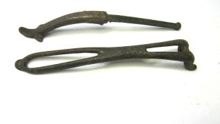 Two (2) Vintage Cast Iron Wood Stove Plate Lid Lifter Handle