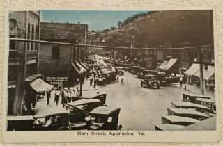 Vintage 1920’s Photo Post Card - Main Street In Appalachia,  Va.