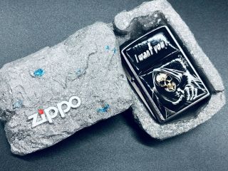 Zippo 3d Death " I Want You " W/ Rare Rock Display Box (extremely Rare)