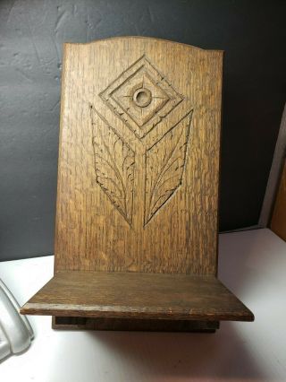 Vintage Arts And Crafts Mission Hand Carved Wall Shelf J Gorbuch