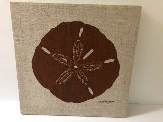 Vintage Marushka Screen Print Shell Small Canvas Stretched 70s Grand Haven Mich