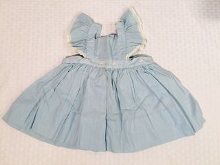 Vtg 50’s Toddler Girl Blue Dress Pinafore For Patti Playpal Doll Nannette