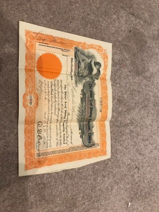 Antique/vintage Silver Leaf Mining Company Capital Stock Certificate 1907 Gold