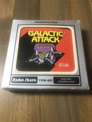 Radio Shack Trs - 80 Color Computer Galactic Attack - Tandy Cartridge 26 - 3066 1982