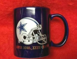 Nos - Vtg - 1994 Dallas Cowboys Mug Bowl Xxviii Coffee Cup -