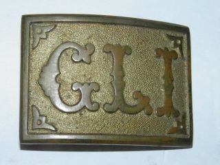 Antique Georgia Light Infantry Brass Belt Buckle
