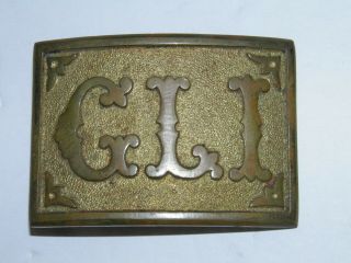 Antique Georgia Light Infantry Brass Belt Buckle 2
